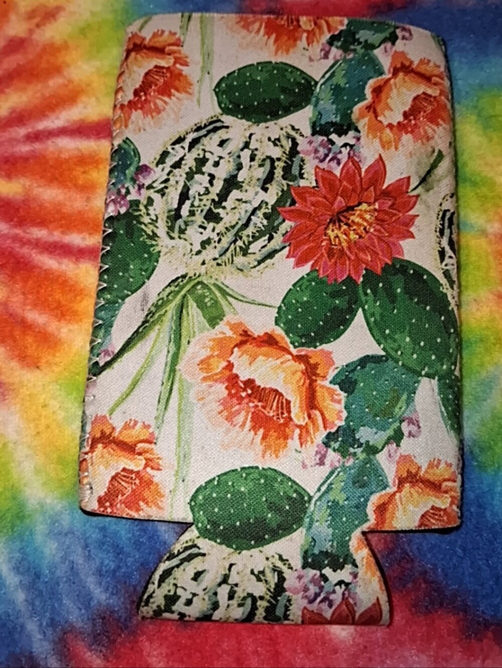 Floral Cactus Can Cooler